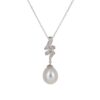Iridescent Diamond and Pearl pendant