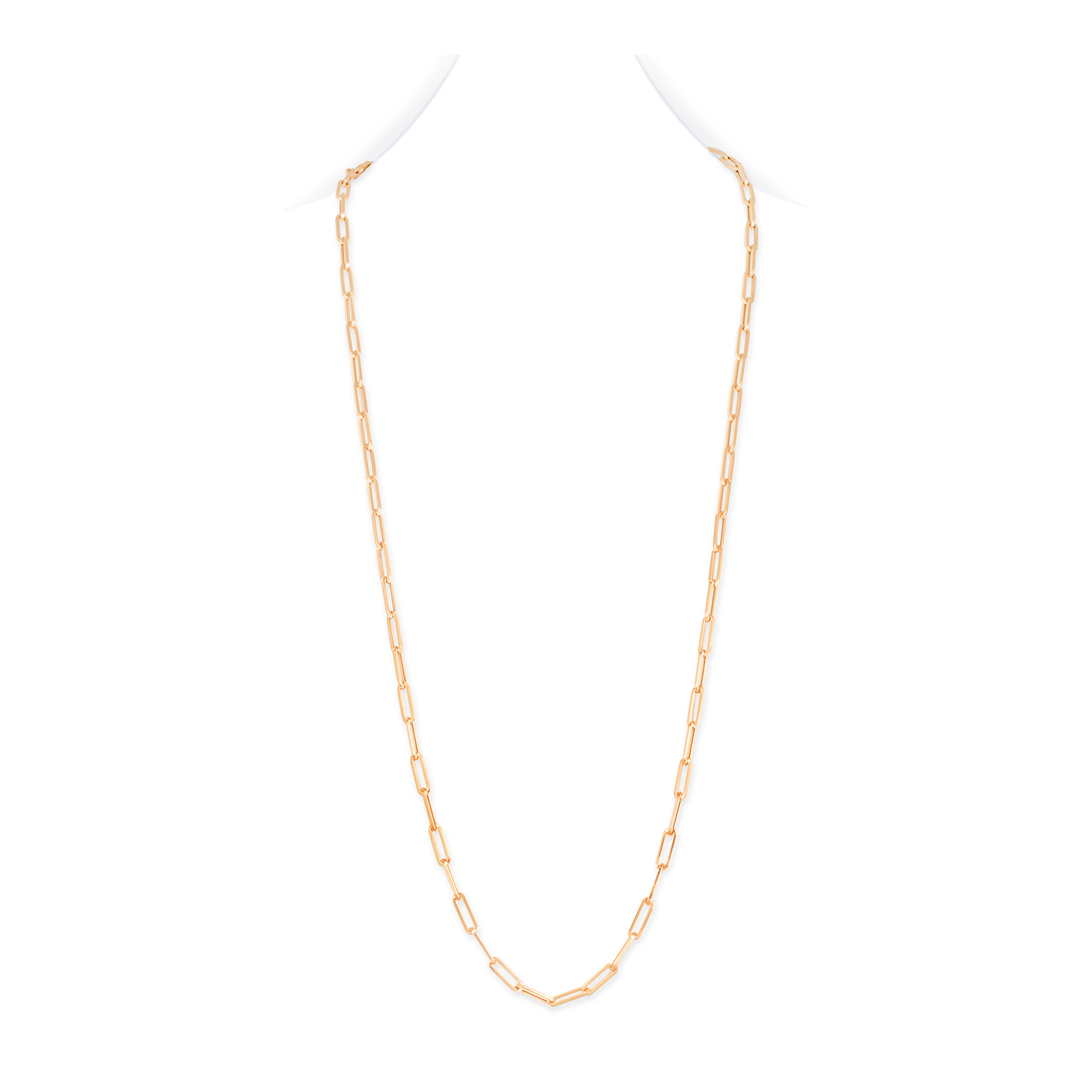 Paper Clip Chain Rose Gold (Long)