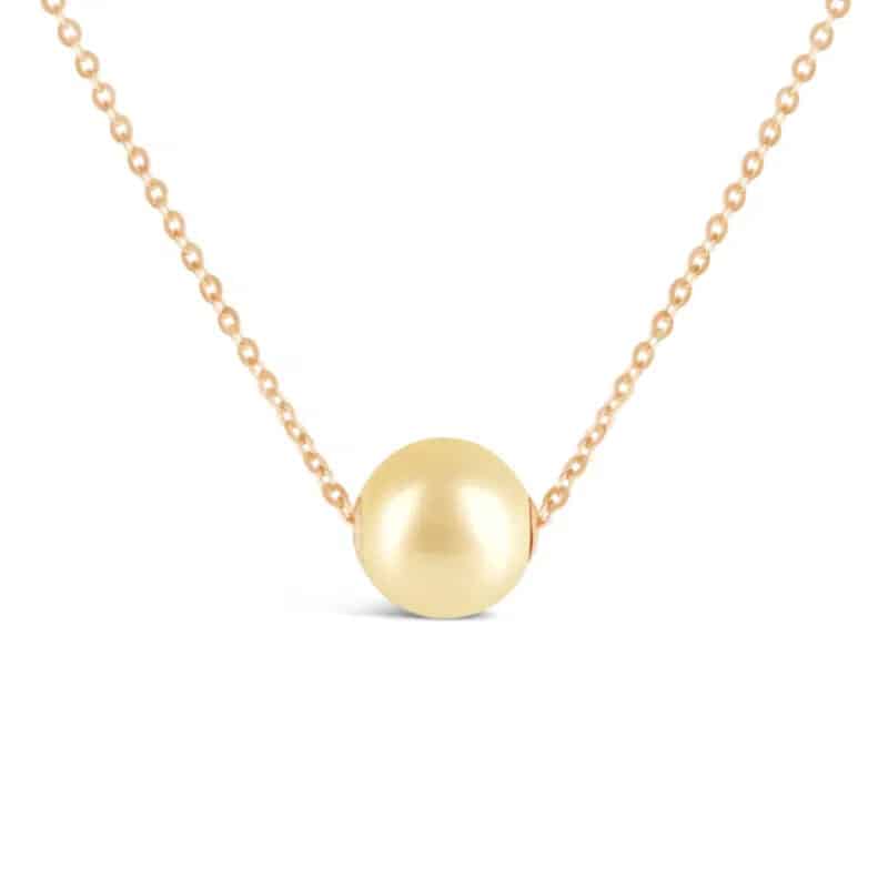 Golden Floating Pearl Necklace