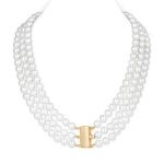 Audrey 3 Strands Pearl Necklace