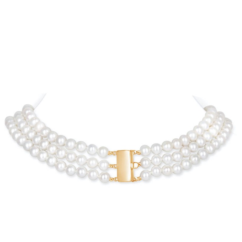 Audrey 3 Strands Pearl Necklace