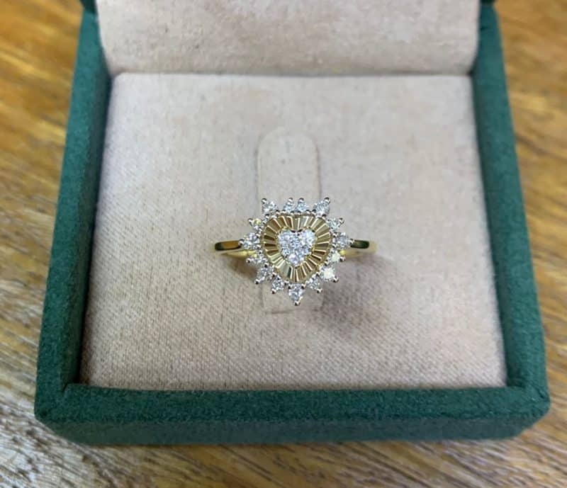 Luminous Diamond Heart Ring