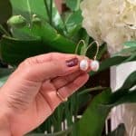 Oval Pearl Long Drop Earrings