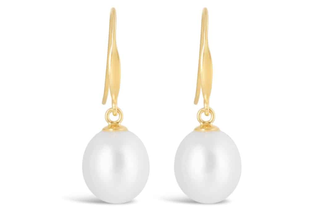 Oval Pearl Drop Earrings