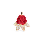 Enchanting Laligurans Pendant with Diamond Leaves (Red/Gold)