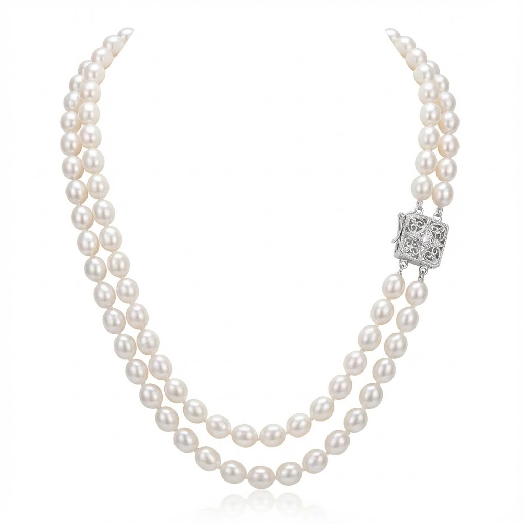 Double Oval Strands with Square Clasp
