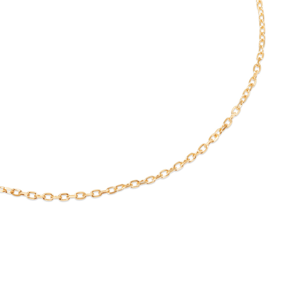 14K Yellow Gold Cross Chain Necklace / 15 Inches
