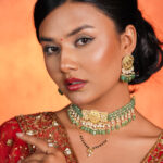 Afrin Polki Long Earrings