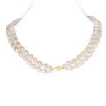 Diana Double Oval Pearl Necklace Ball Clasp