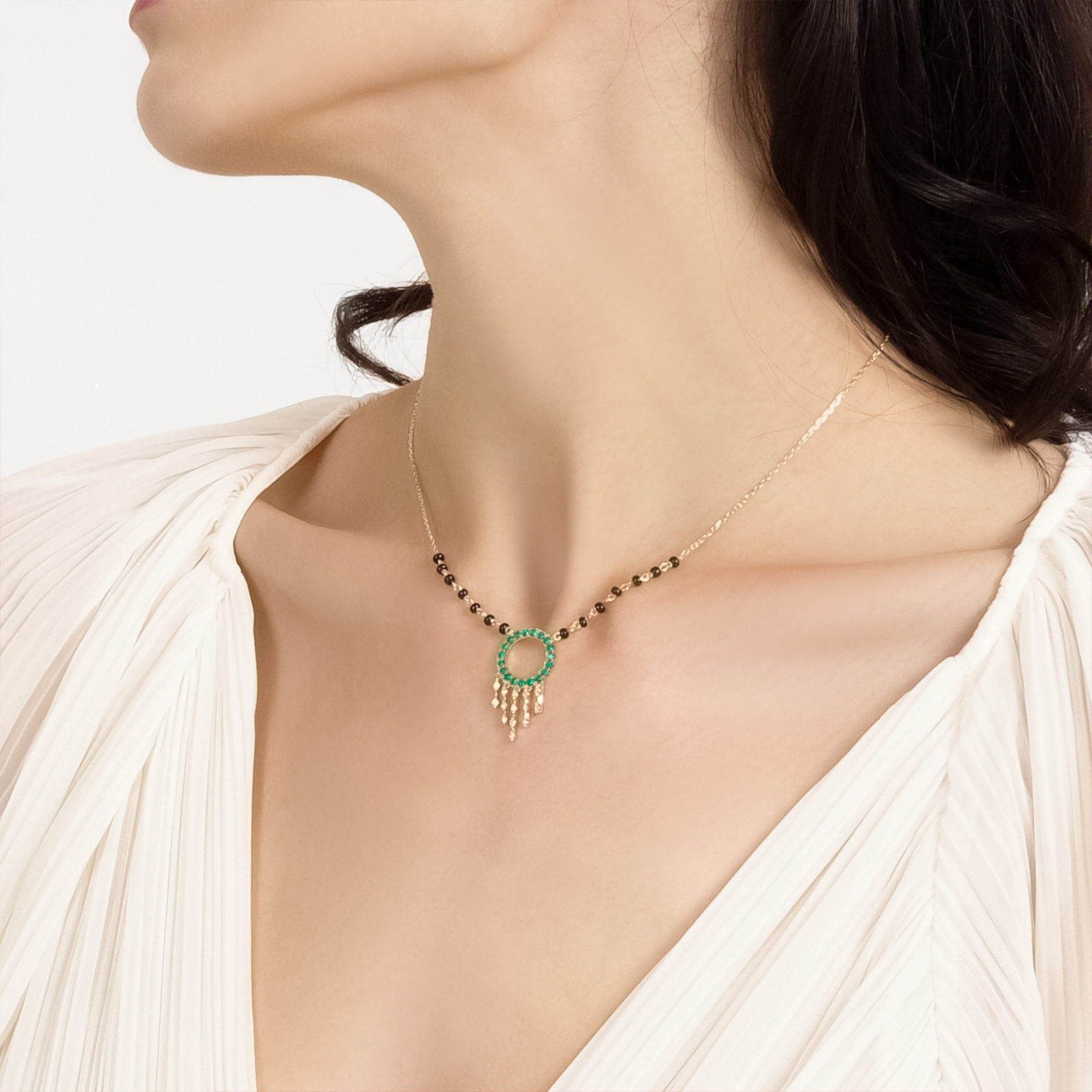 Mohini Emerald & Diamond Mangalsutra