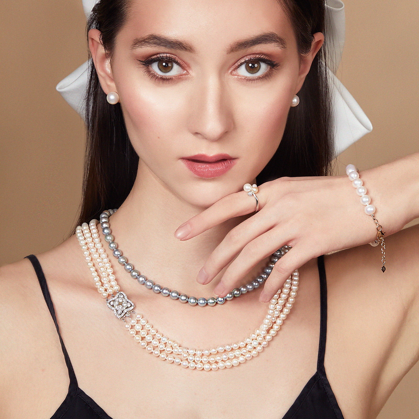 Akoya Silver Grey Pearl Necklace