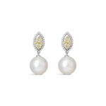 Glory Yellow Diamond and Pearl Earrings