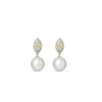 Glory Yellow Diamond and Pearl Earrings