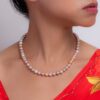Jackie Lavender Round Pearl Necklace