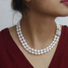 Kamala Double Strands Oval Pearl Necklace
