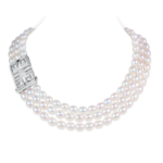 Kelly 3 Strands Oval Pearl Necklace