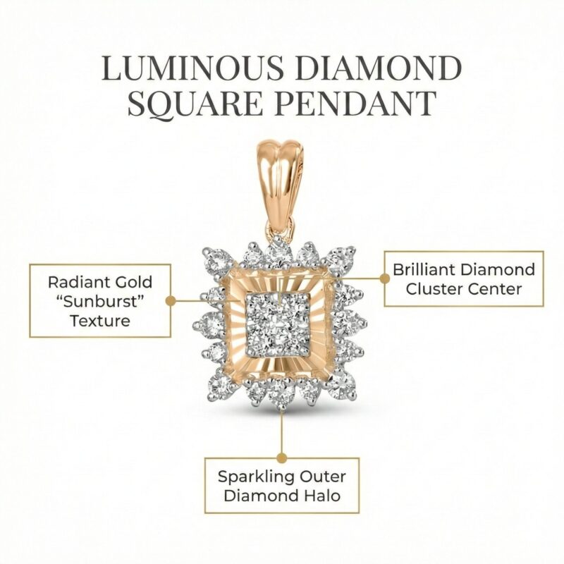 Luminous Diamond Square Pendant