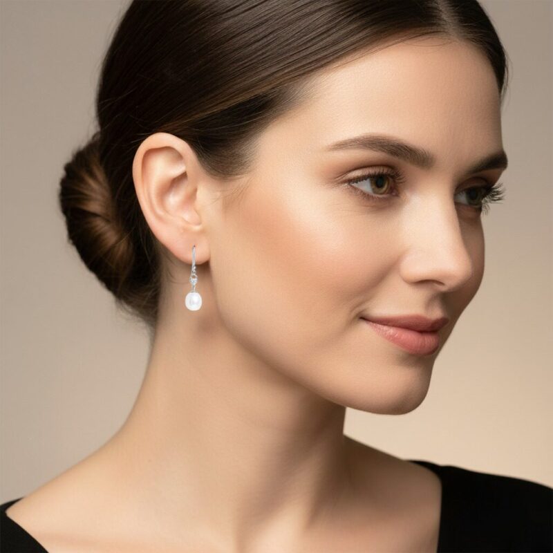 Emi Pearl & Diamond Earring Danglers