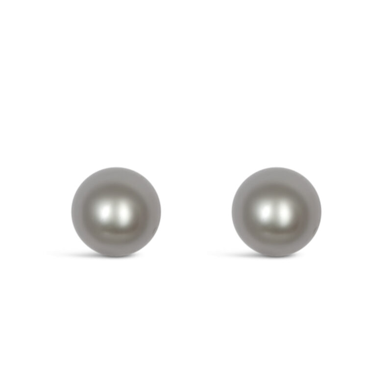 Silver Grey Freshwater Pearl Stud Earrings