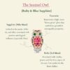 The Sentinel Owl Earring ( Ruby & Blue Sapphire)