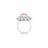 Elegant Jade Stud and CZ Halo Silver Ring