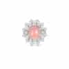 Elegant Jade Stud and CZ Halo Silver Ring