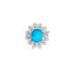 Elegant Jade Stud and CZ Halo Silver Ring
