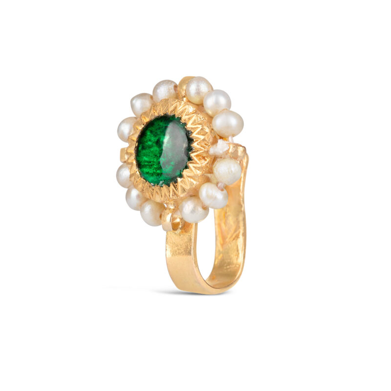 Aalia Green Nose Pin / Nath/ Fuli