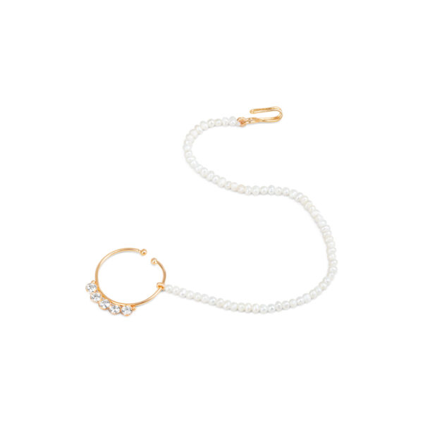 Aalia Nose Ring With Pearls Extender For Non-Pierced Nose