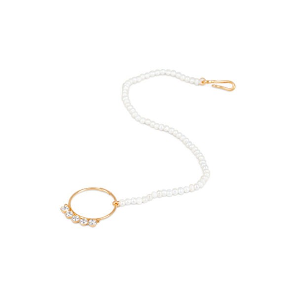 Aalia Nose Ring With Pearls Extender For Pierced Nose