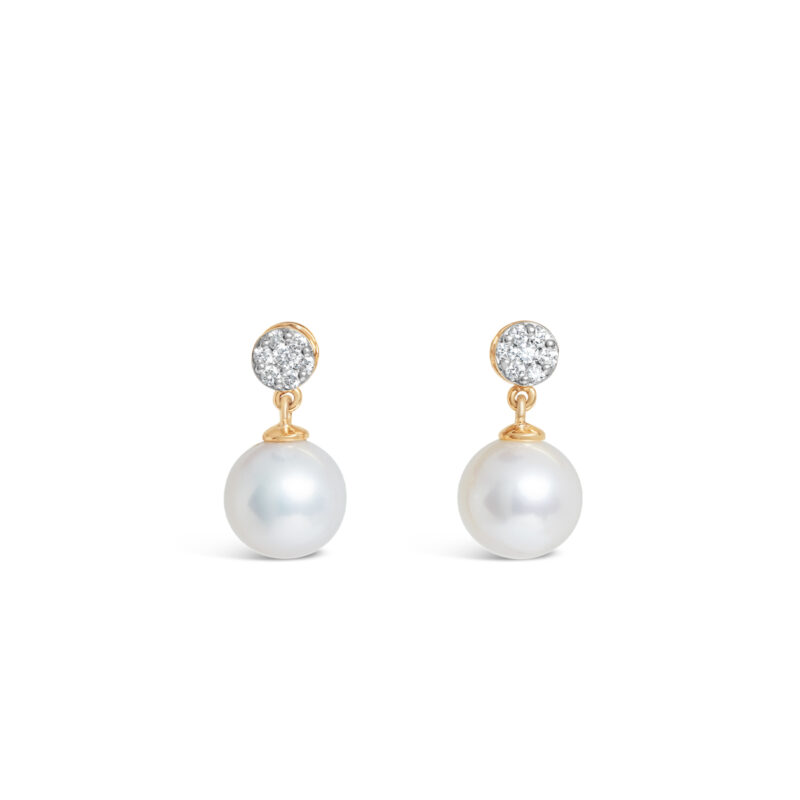 Akari Pearl and Diamond Earrings