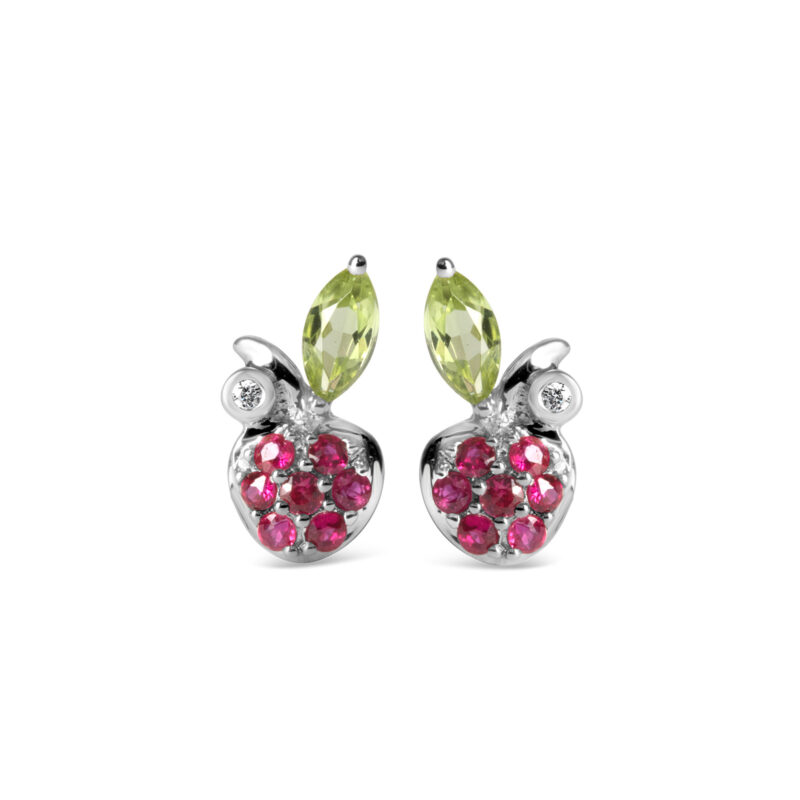 Ruby Apple Ear Studs