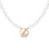 Aquarius Zodiac Oval Pearl Necklace