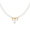 Aries Zodiac Oval Pearl Necklace