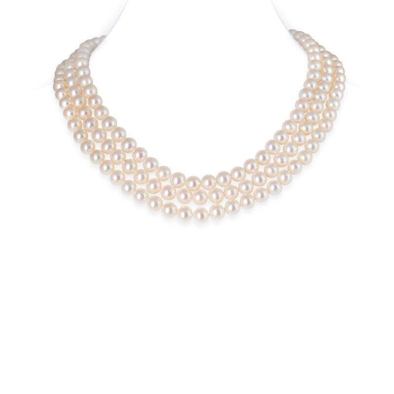 Audrey 3 Strands Pearl Necklace
