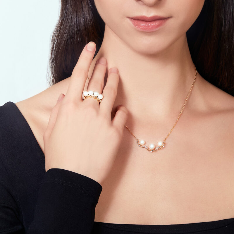 Ava Pearl and Diamond Necklace