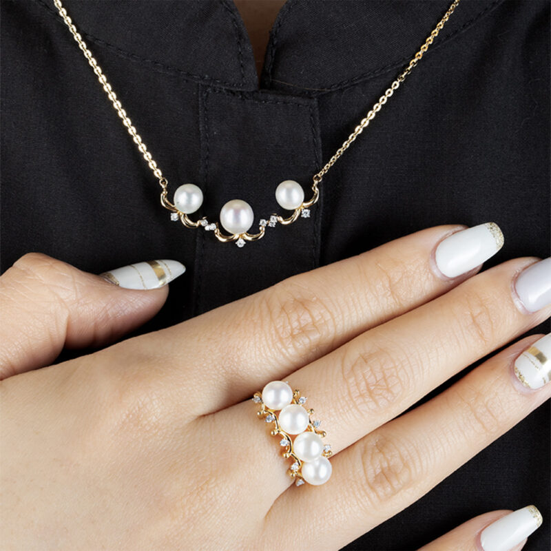 Ava Pearl and Diamond Ring