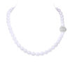 Bella White Oval Pearl Necklace /Moonstone Clasp