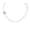 Bella White Oval Pearl Necklace /Moonstone Clasp