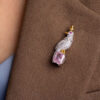 Bird on a Gem Brooch