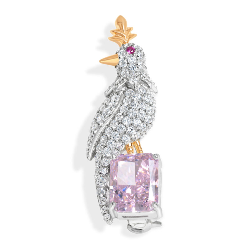 Bird on a Gem Brooch