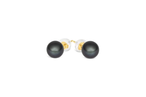 Rare Metallic Freshwater Dark Pearl Ear Studs