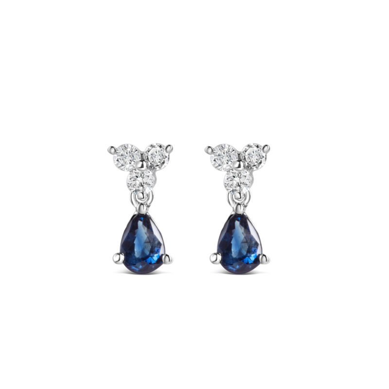 Blue Sapphire with Diamond Earring Dangler