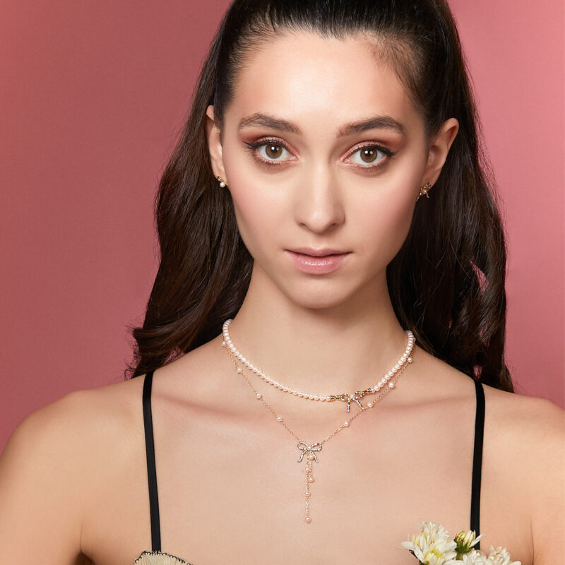 Blushing Bow Center Necklace