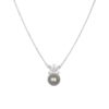 Butterfly Wings Diamond Necklace with Japnese Akoya Grey Pearl