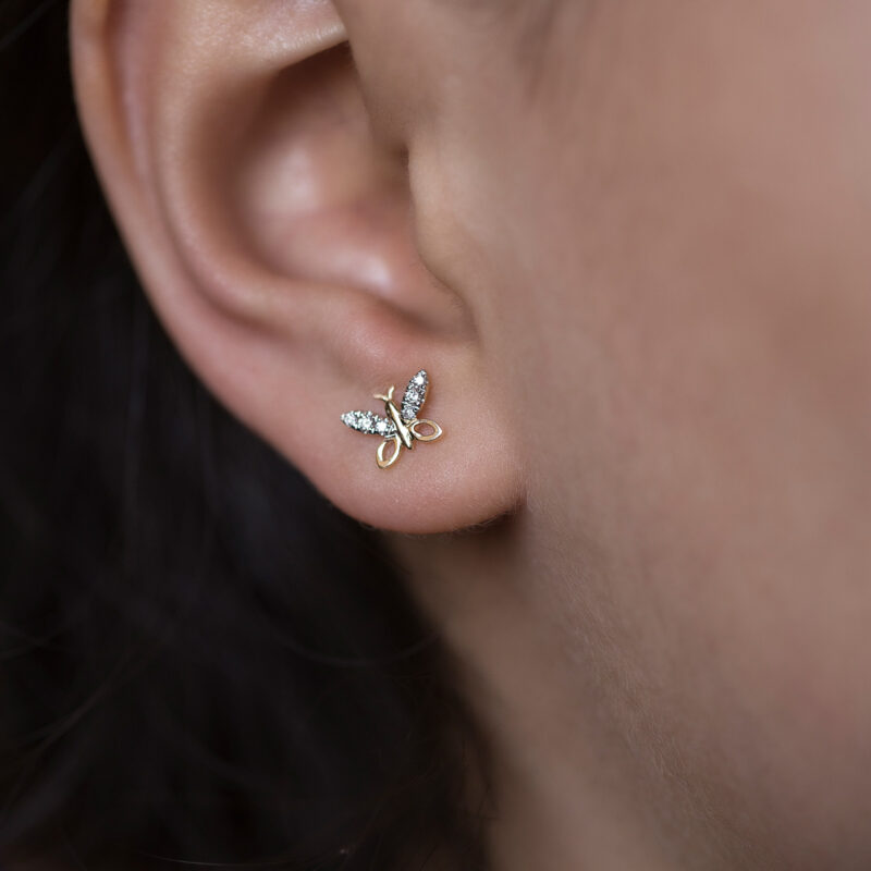 Butterfly Wings Diamond Earrings/  Regular size