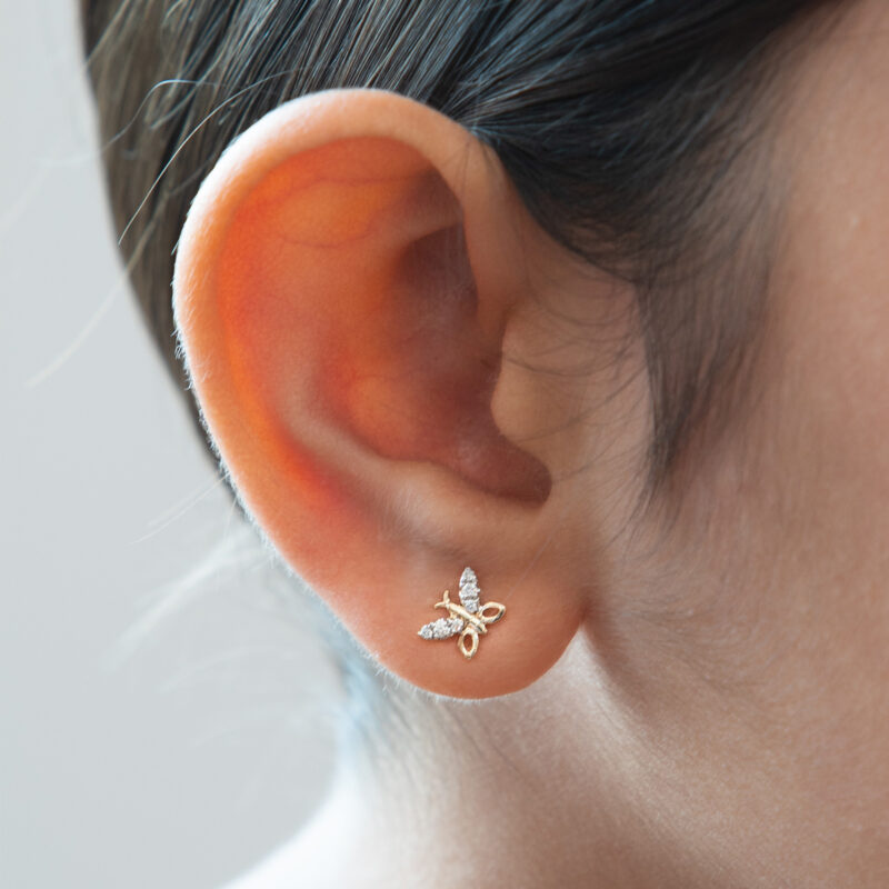 Butterfly Wings Diamond Earrings/ small size Butterfly