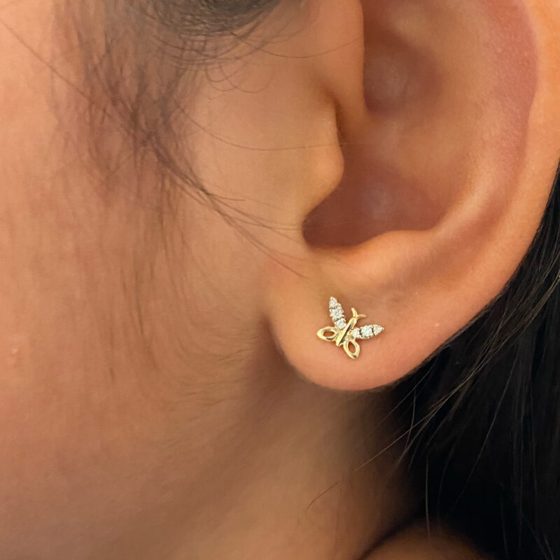 Butterfly Wings Diamond Earrings/ small size Butterfly