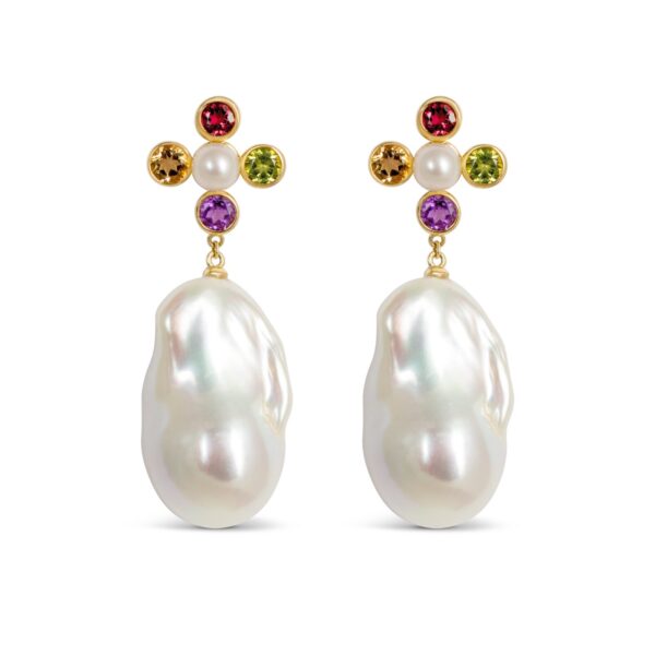 Byzantine Baroque Pearl Drop Earrings
