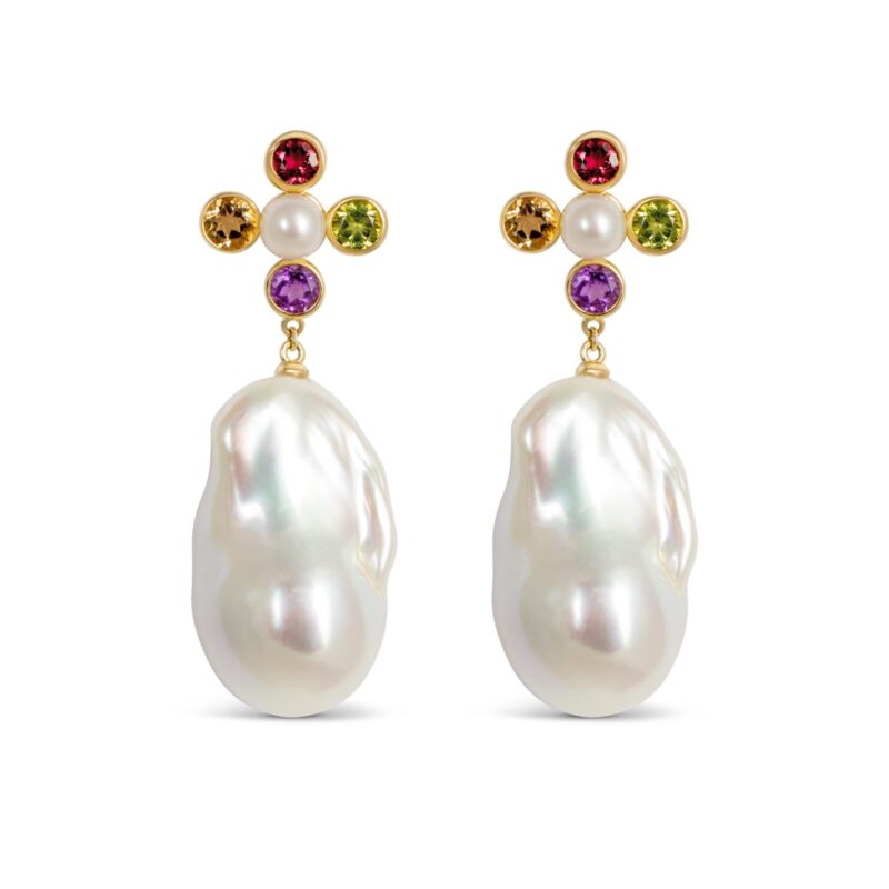 Byzantine Baroque Pearl Drop Earrings
